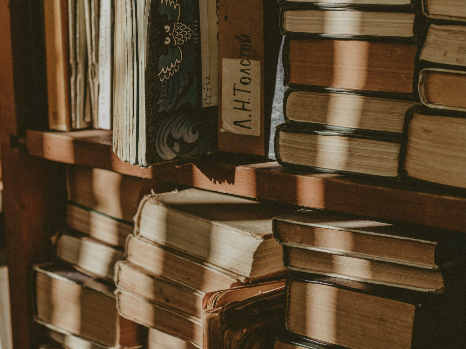 estante com livro